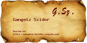 Gangetz Szidor névjegykártya